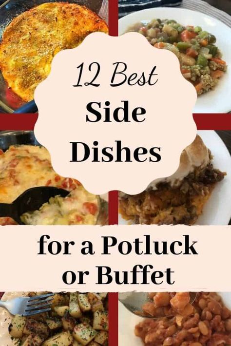 If you're looking for some side dish ideas for a buffet dinner or potluck, check these out. You'll probably want to bring more than one! #potlucksidedishes #sidedishideas #potluckrecipes #buffetideas Dishes For A Potluck, Sweet Potato Pecan Casserole, Dinner Party Buffet, Church Potluck Recipes, Best Potluck Dishes, Baked Beans Crock Pot, Easy Potluck, Sweet Potato Pecan, Potluck Side Dishes