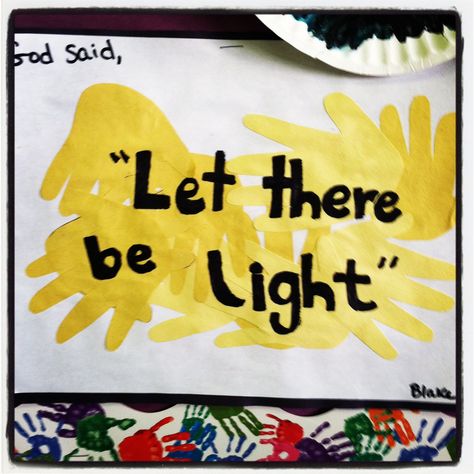 God Created Light Craft, Let There Be Light Craft, Awana Puggles, Toddler Sunday School, Jesus Crafts, Preschool Bible Lessons, Teaching Crafts, Bible Story Crafts, Art Activities For Toddlers