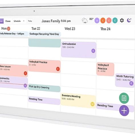 #organized #family #scheduling #familyschedules #playroom #playroomorganization #chorechart #calendar #weather #todolist Family Schedule, Interactive Display, Family Calendar, Math Tutor, Digital Calendar, Google Calendar, Family Organizer, Touch Screen Display, Chore Chart