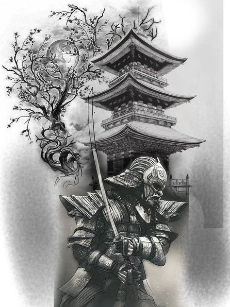 Tattoo Designs Alphabet, Simple Dragonfly Tattoo, Shogun Tattoo, Japanese Temple Tattoo, Japanese Warrior Tattoo, Samurai Tattoo Sleeve, Koi Tattoo Sleeve, Warrior Tattoo Sleeve, Samurai Warrior Tattoo