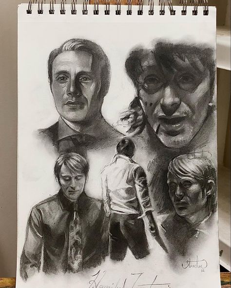 Hannibal Sketch Drawings, Hannibal Reference, Hannibal Sketch, Mads Mikkelsen Drawing, Keanu Reeves Drawing, Hannibal Drawing, Base Sketch, Aesthetic Draw, Hannibal Art