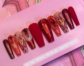 Aries Season Nails, Aries Zodiac Nails, Aries Nail Art, Aries Inspired Nails, Aries Nails Acrylic, Birthday Nails Aries, Aries Nail Designs, Aries Birthday Nails, Aries Nails