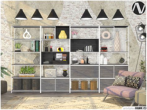 Sims 4 Tv Stand, Sims4 Furniture, Cc Patreon, Sims Inspiration, Sims 4 Kitchen, Dinosaur Bedroom, Sims 4 Clutter, Office Materials, Adult Bedroom