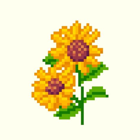 Sunflower Pixel Art, Pixel Drawing Ideas, Flower Pixel Art, Drawing Ideas Flowers, Minecraft Pattern, Art Pixel, Pixel Art Background, Pixel Art Templates, Pixel Drawing