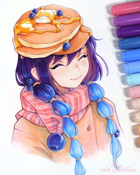 Ladowska Art, Asia Ladowska, Copic Drawings, Copic Marker Art, Copic Art, Marker Drawing, Anime Drawings Tutorials, Art Drawings For Kids, Ethereal Art