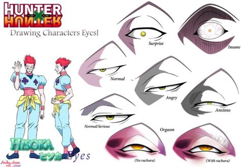 Hisoka' eyes~ Killua's Eyes, Hisoka Wallpapers, Regard Animal, Hunterxhunter Hisoka, Hxh Characters, Hunter Anime, Anime Eye Drawing, Body Drawing, Arte Fantasy