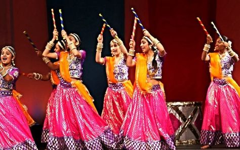 Learning the Indian Dandiya Dance - FolkDanceWorld.Com Indian Folk Dance, Dandiya Sticks, Dandiya Dance, Navratri Dandiya, Dandiya Night, Garba Night, Dance Of India, Birthday Captions Instagram, Pop Art Canvas