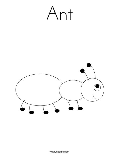 Ant Coloring Page - Twisty Noodle Ant Worksheet Preschool, Ant Crafts For Preschool, Ant Drawing Easy, Ant Coloring Page, Ants Printable, Ant Craft, Ant Drawing, Ant Crafts, Montessori Trays