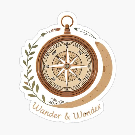 Get my art printed on awesome products. Support me at Redbubble #RBandME: https://www.redbubble.com/i/sticker/Vintage-Wanderer-s-Compass-by-HusniaMosavi/166200365.EJUG5?asc=u Compass Sticker, Buy Vintage, Compass, My Art, Awesome Products, Art Prints, For Sale, Anime, Art