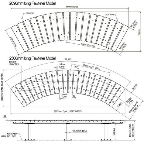 Curved Outdoor Benches, Timber Bench Seat, Sitting Area Design, Outdoor Bench Seating, Wood Bench Outdoor, Timber Battens, Curved Bench, Outdoor Sitting Area, Rustic Bench