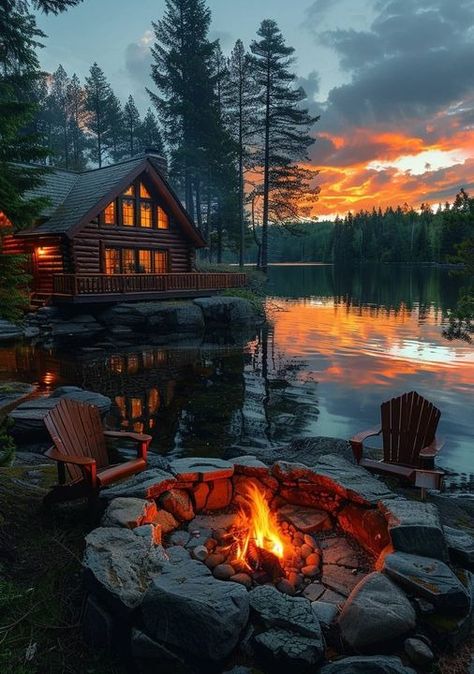 Cabin Sunset, Cabin By The Lake, Hd Nature Wallpapers, Forest Pictures, Landscape Art Painting, Lake Sunset, Sunset Landscape, Sunset Wallpaper, Beautiful Locations Nature