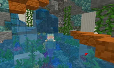 Minecraft Mermaid Cove, Minecraft Mermaid House, Minecraft Underwater, Mermaid Pool, Underwater Caves, Mermaid Cove, Mako Mermaids, Bachelor Pad, Minecraft Builds