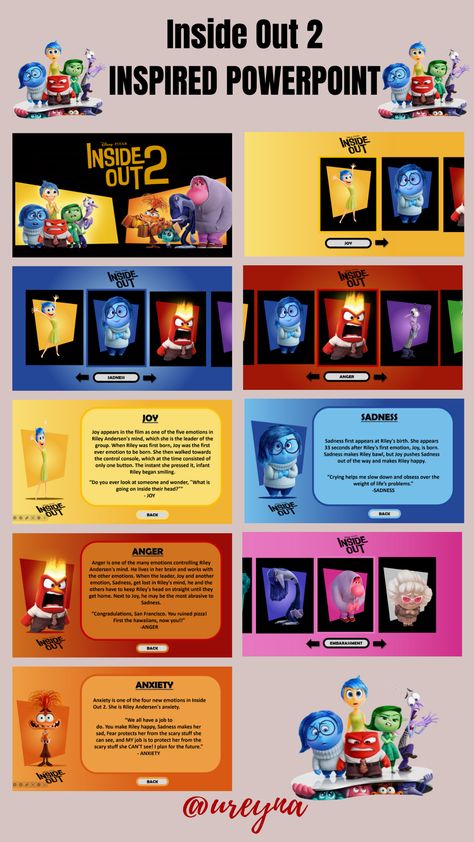 Inside Out 2 Themed Powerpoint Template - Hyperlink | Free Download #insideout2 Inside Out Presentation, Research Powerpoint Presentation, Canva People Elements Keyword, Ppt Slide Ideas, Powerpoint Slide Designs Templates, Free Presentation Template, Math Powerpoint Templates, Ppt Ideas Slide Design, Google Slide Ideas