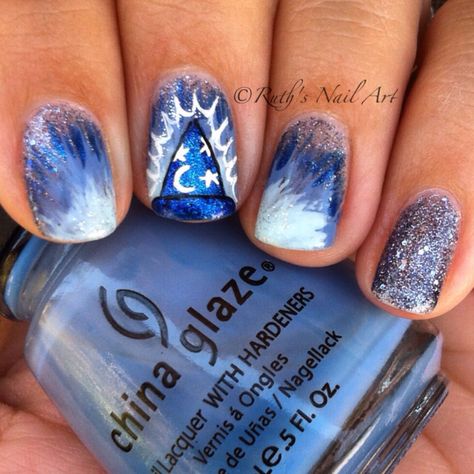 Sorcerer's Apprentice Nails Sorcerer Mickey Nails, Blue Disney Nails, Fantasia Nails, Disney Manicures, Elsa Nails, Disney Manicure, Inspiring Nails, Disney Themed Nails, Vacay Nails