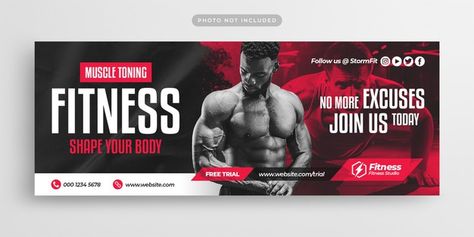 Fitness gym training facebook timeline c... | Premium Psd #Freepik #psd #banner #cover #templates #building Gym Membership Card, Gym Banner, Best Facebook Cover Photos, Banner Web, Facebook Cover Images, Youtube Banner Template, Facebook Cover Design, Sport Banner, Motivational Fitness