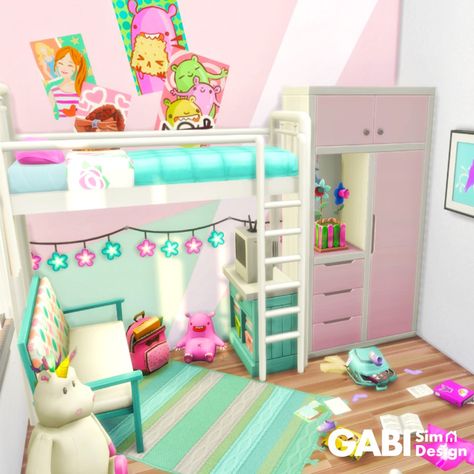 Cute Sims 4 Builds, Sims 4 Room Inspo No Cc, Sims 4 Toddler Room No Cc, Sims 4 Room Ideas Bedrooms No Cc, Sims 4 Kids Room No Cc, Sims 4 Nursery Ideas No Cc, Sims 4 Kids Room Ideas, Sims 4 No Cc Rooms, Sims Kids Room