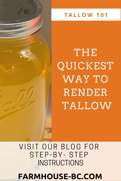 Farmhouse Basic Collection Quickest Way to Render Tallow Tallow Rendering, Making Tallow, Render Tallow, Tallow Recipe, How To Render, Using A Pressure Cooker, Beef Tallow, Pressure Canner, Homemade Soap Recipes