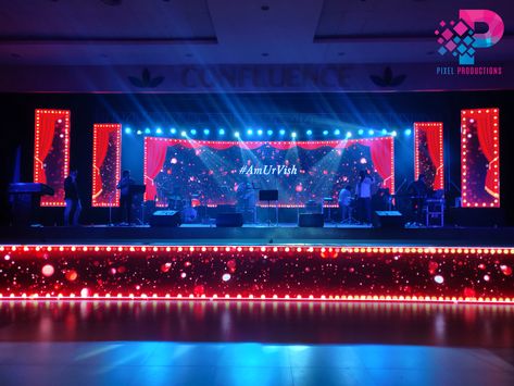 Visual Treat By Our Team for Sangeet  --------------------------------------------------- Custom LED Sets \ Designs In Chennai  Custom LED Graphics \ Visuals In Chennai LED Backdrop In Chennai LED Entry Arch In Chennai LED Console In Chennai For Weddings, Engagements, Corporate Events, Parties and More #LED #Backdrop #Custom #Content #Entry #Arch #Birthday #Party #Wedding #Reception #Sangeet #Gettogether #Events #Chennai #pixelproductions Led Backdrop Stage Design, Sangeet Led Stage, Couple Seating, Led Backdrop, Entry Arch, Birthday Party Paper Decorations, Party Wedding Reception, Corporate Event Design, Led Stage