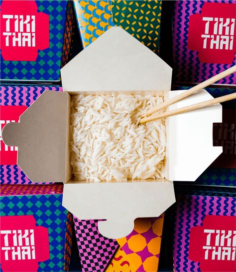 TIKITHAI PAN ASIAN CUISINE RESTAURANT BRANDING Asian Street Food Design, Thai Restaurant Branding, Asian Food Branding, Asian Restaurant Branding, Asian Packaging, 6 Sisters, Pepper Lunch, Chinese Takeout Box, Street Food Design