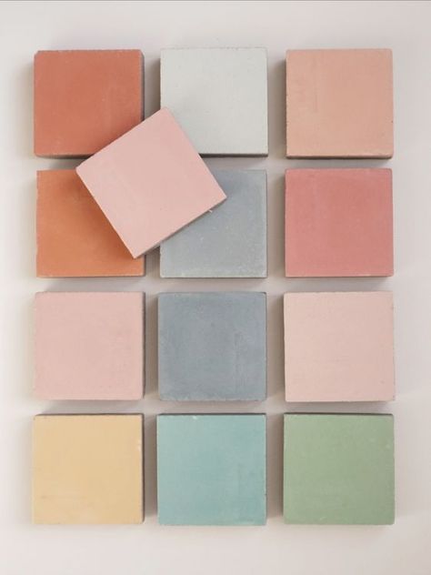 Pastel Material Board, Tile Color Palette, Pink Ceramic Tile, Color Shading, Tile Color, Cement Tiles, Brand Color Palette, Color Palette Design, Color Crush