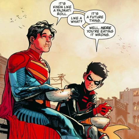 Jon Kent And Damian Wayne, Connor Hawke, Jon Kent, Robin Comics, Teen Titans Fanart, Comic Book Panels, Batman Comic Art, Dc Comics Artwork, Damian Wayne