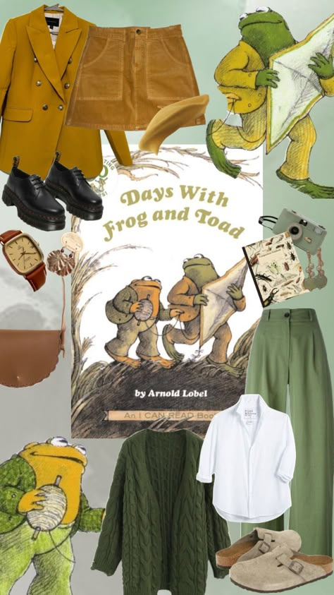 Fashion icons and boyfriends ✨ #frog #frogandtoad #fitcheck #costume #cosplay #kidsbooks #books #picturebooks #arnoldlobel Frog And Toad Clothes, Toad Costume, Cardboard Costume, Frog Costume, Classic Halloween Costumes, Halloween Costumes Friends, Cute Halloween Costumes, Frog And Toad, Fashion Icons