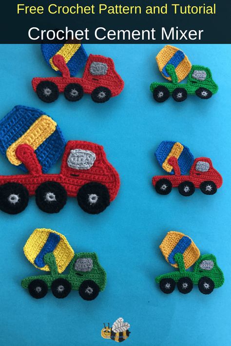 Crochet Baby Projects, Crochet Applique Patterns Free, Cozy Crochet Patterns, Cement Mixer, Crochet Bows, Cozy Crochet, Crochet Quilt, Crochet Bookmarks, Crochet Decoration