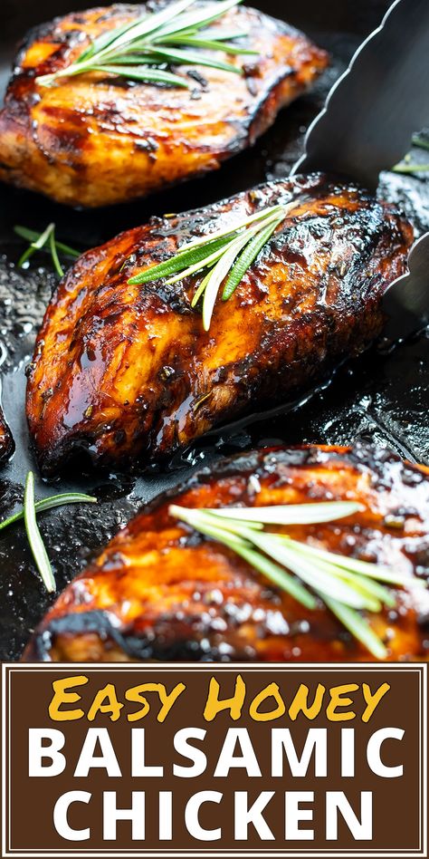 Balsamic Chicken Breast, Glazed Chicken Breast, Honey Balsamic Glaze, Honey Balsamic Chicken, Simple Marinade, Balsamic Chicken Recipes, Balsamic Glazed Chicken, Desayuno Keto, Resep Seafood