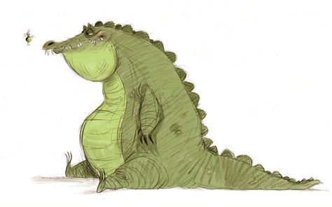 Character design for Disney’s The Princess and the Frog Bill Schwab, Cartoon Crocodile, Alligators Art, Disney Animation Art, Animated Animals, Disney Concept Art, Princess And The Frog, Cute Dragons, The Princess And The Frog