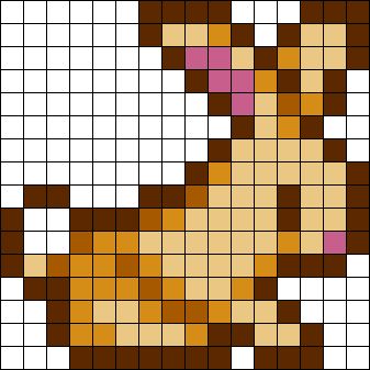 Stardew Valley Rabbit Perler Bead Pattern / Bead Sprite Perler Bead Rabbit, Stardew Valley Animals Pixel, Stardew Valley Pixelart, Stardew Valley Pearl Beads, Stardew Valley Grid Pattern, Stardew Valley Kandi Pattern, Stardew Perler Beads, Stardew Valley Perler Bead Patterns, Stardew Valley Pixel Art Grid