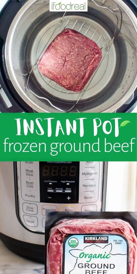 Instant Pot Frozen Ground Beef thawed in your electric pressure cooker in minutes. Then use the meat in any recipes calling for ground beef. No more "forgot to thaw meat" at 4 PM! Instant Pot Frozen Ground Beef, Pressure Cooker Recipes Healthy, Ground Beef Rice, Frozen Beef, Chicken Breast Recipes Baked, Rice Bowls Recipes, Frozen Meat, Beef And Rice, Electric Pressure Cooker