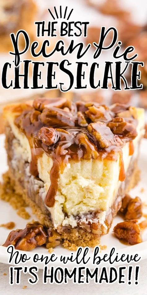 Pecan Cheesecake Pie, Unique Cheesecake Recipes, Unique Cheesecake, Pecan Cheesecake Recipes, Pecan Desserts Recipes, Pecan Pie Cheesecake Recipe, Traditional Cheesecake, Classic Pecan Pie, Happy Habits