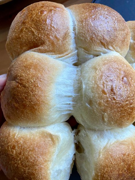 Baguette Sourdough, Natashas Baking, Sourdough Buns, Sourdough Rolls, Einkorn Recipes, Milk Bread Recipe, Milk Bun, Sweet Roll Recipe, Sweet Milk