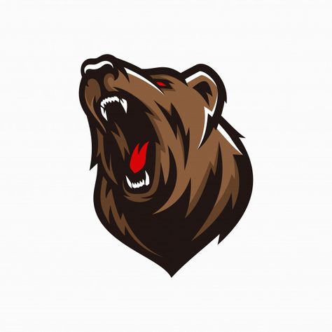 Modern professional grizzly bear logo fo... | Premium Vector #Freepik #vector #logo #badge #character #animal Bear Logo Design, Mascot Logos, Corporate Logo Design, Bear Vector, Florist Logo, Wedding Logo Monogram, Animal Crossing Characters, Butterfly Logo, Sports Team Logos