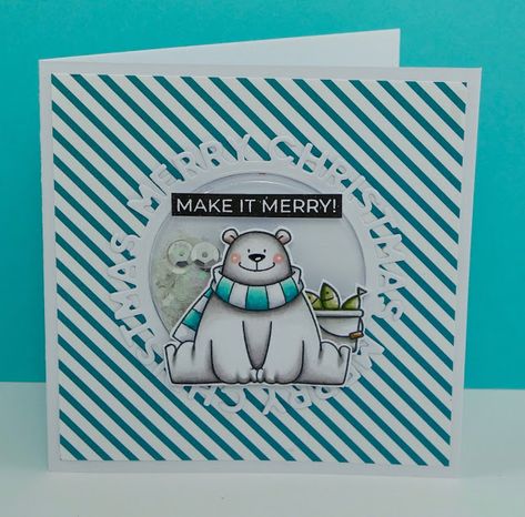 Polar Bear Party, Polar Bear Card, Sample Christmas Cards, Handmade Cards Diy, Stamp Card, Easy Cards, Bear Card, Mft Cards, Hand Crafted Cards