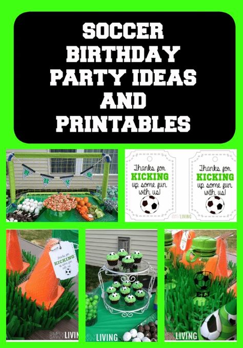 Boys Soccer Birthday Party, Soccer Party Ideas, Soccer Party Food, Soccer Birthday Party Ideas, Party Ideas Food, Soccer Cupcakes, Soccer Snacks, Soccer Banquet, Soccer Party Favors