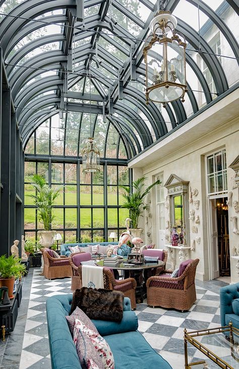 COTE DE TEXAS: Finally!! Capard House Texas Greenhouse, Victorian Conservatory Interior, Mansion House Plans, Irish Tea, Victorian Greenhouses, Florida Cottage, Luxurious Mansion, Luxury Mansion, Living Space Decor