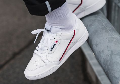 Sneaker Hall Of Fame: Adidas Continental 80 #white #footwear #shoe #carmine #plimsollshoe #sneakers #skateshoe Adidas Continental 80 Outfit Men, Adidas Continental 80 Outfit, Adidas Continental, Adidas Continental 80, Continental 80, Sneaker Outfits, Most Popular Shoes, Sneaker Trend, Sneakers Street Style