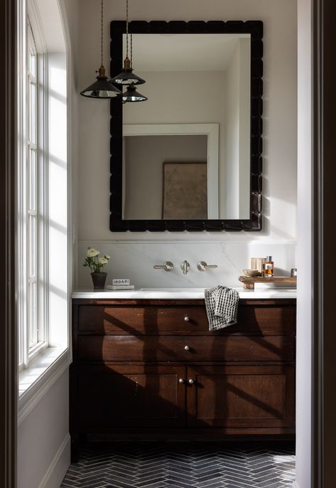 Walnut bathroom vanity