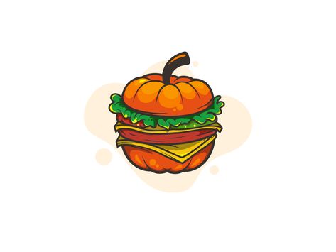 pumpkin burger by Garasigrafis on Dribbble Pumpkin Burger, Burger Cartoon, Creative Professional, Global Community, Quick Saves, Design