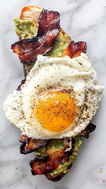 Avocado Toast With Bacon And Egg, Jelly Bread, Toast Bacon, Breakfast Catering, Avocado Spread, Ezekiel Bread, Avocado Toast Egg, Over Easy Eggs, Bacon Avocado