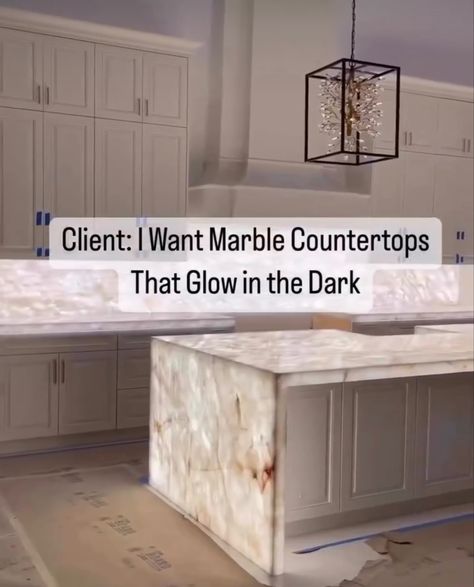 Glowing Marble Counter, Dark Marble, Marble Counter, Marble Countertops, House Decor, In The Dark, Glow In The Dark, Building A House, Countertops