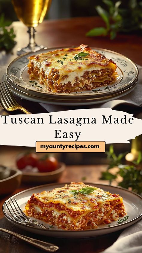 This Quick Tuscan Lasagna recipe is the ultimate comfort food! With layers of pasta, savory meat sauce, and creamy cheese, it’s a deliciously easy meal to prepare. Perfect for busy weeknights, this lasagna can be assembled ahead of time and baked fresh when you need it. It’s a hearty dish that’s sure to please the whole family! Ultimate Lasagna Recipe, Lasagna Meat Sauce, Homemade Lasagna, Gooey Cheese, Creamy Cheese, Lasagna Recipe, Ultimate Comfort Food, Meat Sauce, Ground Pork