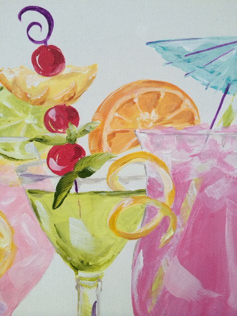 Dorm Art, Summer Painting, Cute Paintings, Art Beach, Fruit Art, Art Inspiration Painting, Painting Art Projects, Colorful Paintings, Pics Art