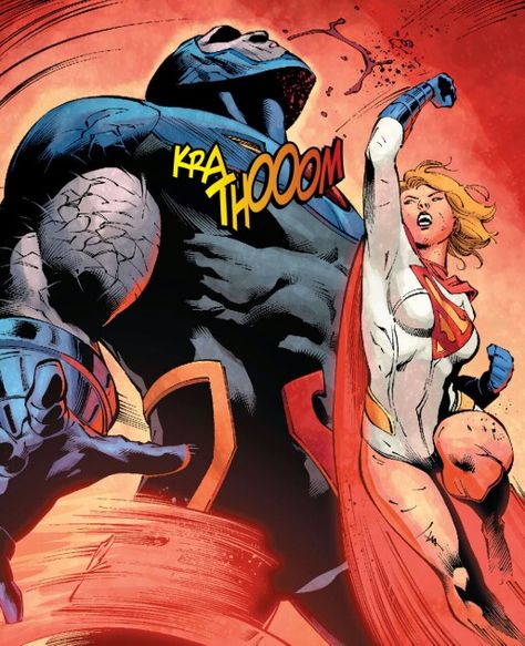 Powergirl gives Darkseid an uppercut before catching a beat down Worlds End, Dc Comics Girls, Power Woman, Dc Women, Justice Society, Superman Family, Supergirl Dc, Dc Comic Books, Earth 2