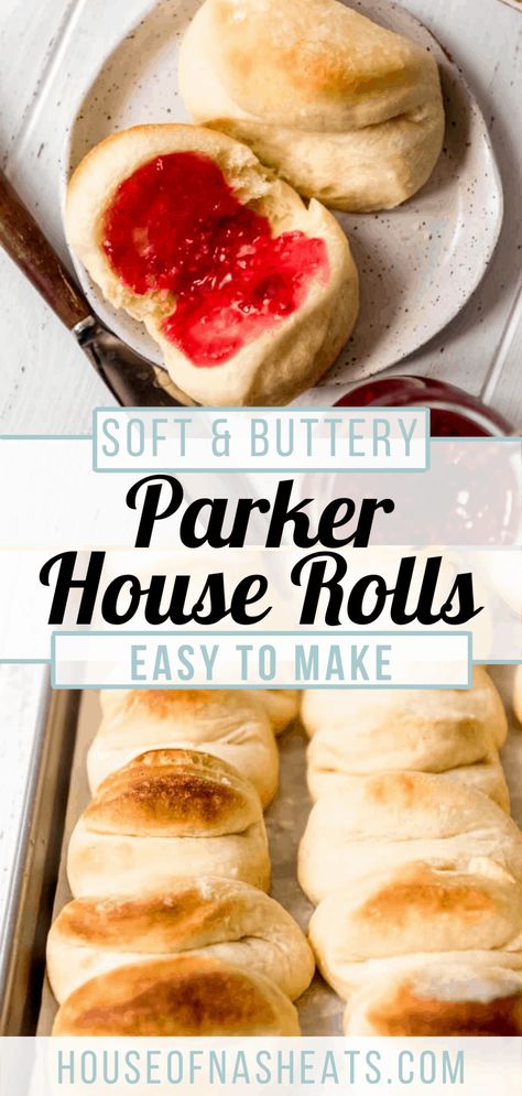 Parker House Rolls are soft, buttery, and melt-in-your-mouth perfection that are the perfect side to a home cooked meal or just a special treat for the family. And the classic fold-over shape is unfussy, easy to achieve, and great for letting kids help in the kitchen. #rolls #dinner #dinnerrolls #ParkerHouse #best #easy #homemade #holiday #sidedish #Thanksgiving #Christmas Parker House Rolls Pioneer Woman, Dinner Rolls Recipe Easy, Parker House Rolls Recipe, Rolls Dinner, Homesteading Recipes, Frozen Rolls, Parker House Rolls, Homemade Rolls, Kids Help