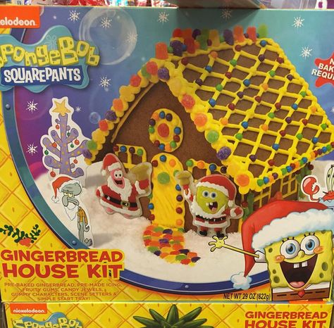 SpongeBob Squarepants Gingerbread House Kit Spongebob Gingerbread House, Mini Brands Toys Diy, Spongebob Stuff, Spongebob House, Gingerbread House Kit, Spongebob Christmas, Holiday Treats Christmas, Spongebob Birthday Party, Spongebob Party