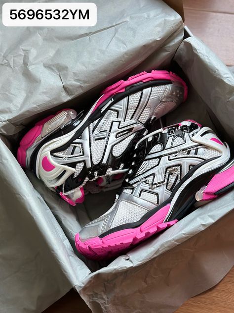 Balenciaga runner sneakers pink silver Balenciaga Runner Sneakers, Balenciaga Runner, Pink Balenciaga, Balenciaga Runners, Silver Sneakers, Sneakers Pink, Girly Shoes, Black Neon, Black And Silver