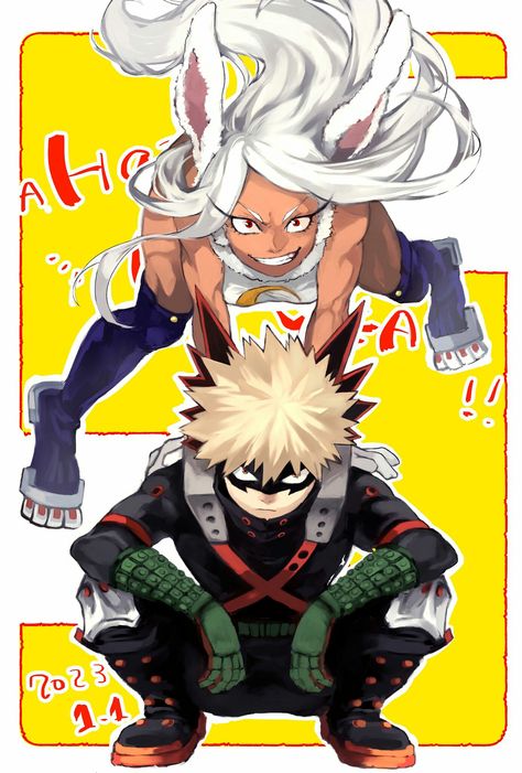 Bakugo And Mirko, Mirko X Bakugo, Mirko And Bakugou, Bakugo Katsuki Fanart Cute, Goof Troop, Mha Stuff, Koi Art, Boku No Hero Academia Funny, Anime People