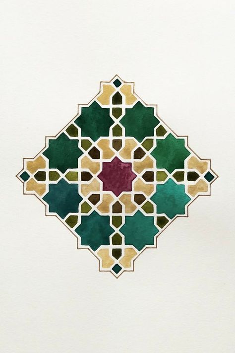 Islamic Art Pattern Geometry, Islamic Geometric Pattern Design, Islamic Geometric Art, Islamic Patterns Geometric, Islamic Geometric Pattern, Sacred Geometric Pattern, Islamic Design Pattern, Painting Geometric, Islamic Motifs